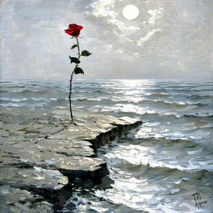 海天一色油画