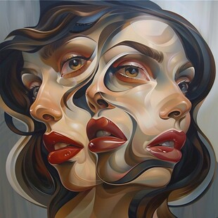 三个女人抽象画