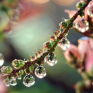 水珠与花苞