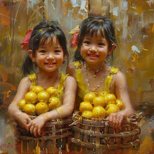 小朋友油画