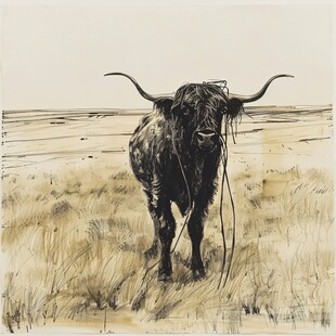 一头黄牛装饰画