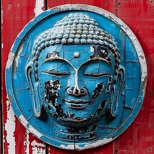 泥瓦彩绘神头像