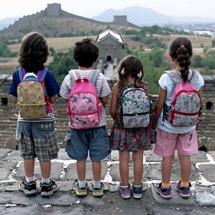 游人学生小孩背包