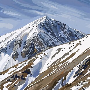 电脑绘画雪山
