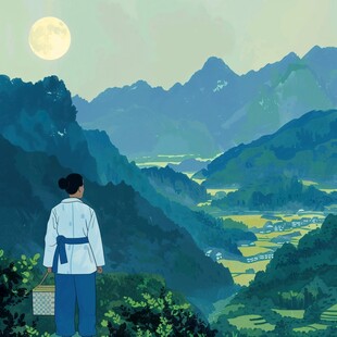 采茶人原创插画