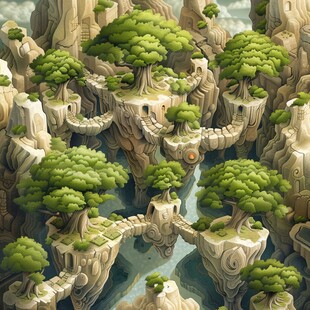 3d风景膨胀图案