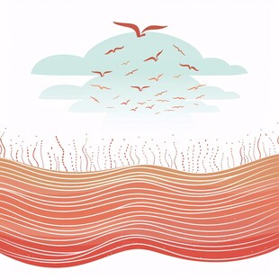 波涛海浪插画