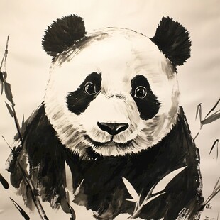 抽象画大熊猫