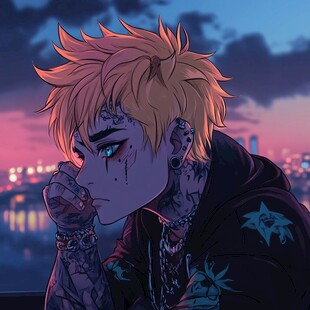 潮流酷帅颓废插画