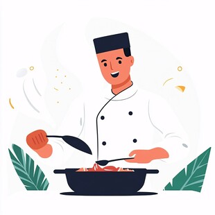 扁平风厨师