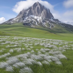 草地雪峰