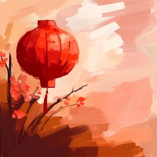 板绘灯笼