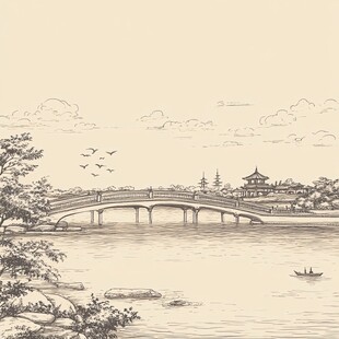 五亭桥插画
