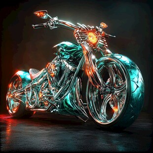 赛博朋克风格机车