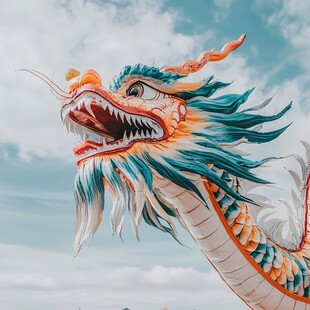 手绘国潮龙抬头