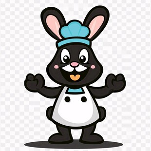 卡通兔子厨师兔