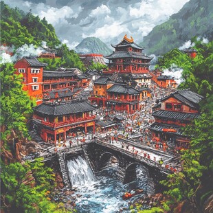 横店画册素材横店插画