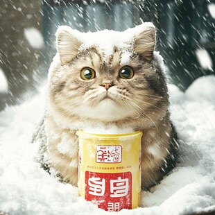 猫咪雪地