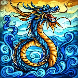 国潮风蛟龙得水