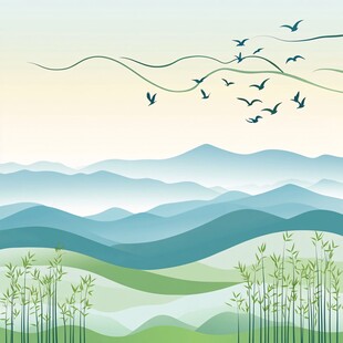 山野空气感背景