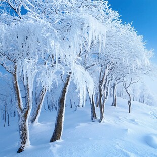 冬季仙境冰雪树挂