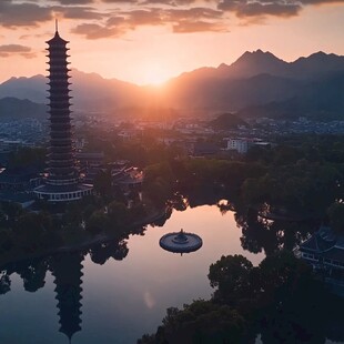 玉峰塔日出