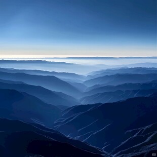 蓝调风景山川