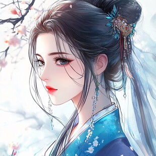 古风美女头像插画封面