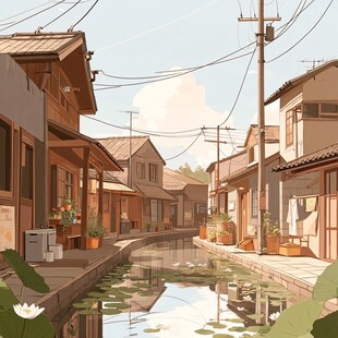 日系风景插画