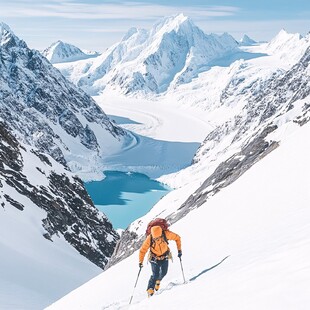 冬季户外登山雪景