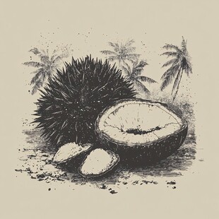 手绘椰子插画
