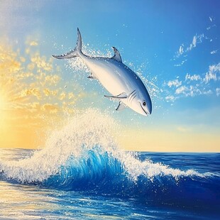 3d海豚卡通壁画