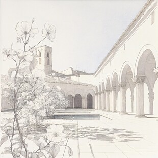 斯坦福大学插画水彩