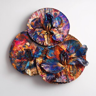 彩漆芙蓉秋叶盘