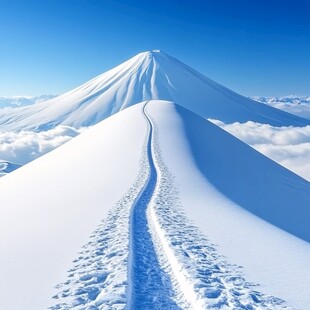 冬季户外登山雪景