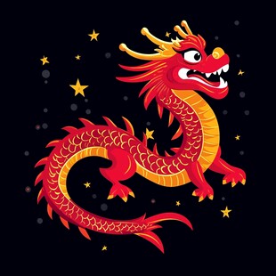 原创卡通中国龙