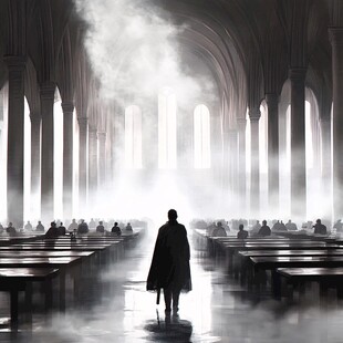 男人背影超现实虚空间