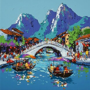 融水县风光插画