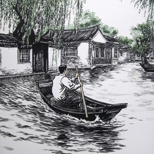 江南水乡风情壁画