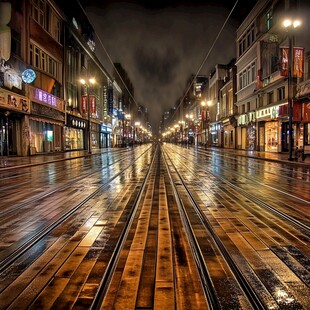 雨中欧洲街景