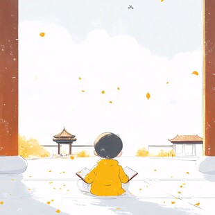 秋天治愈插画