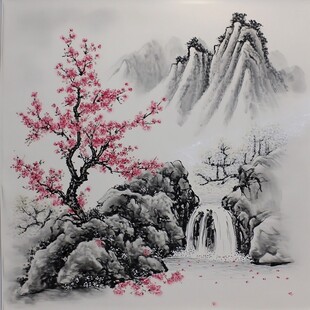 山水晶瓷画