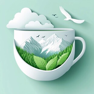 茶杯山水