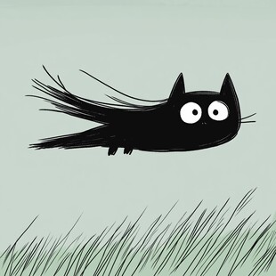 小黑猫插画