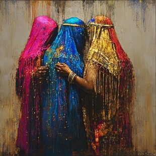 印度美女油画