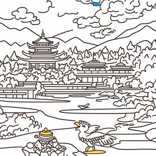 黄鹤楼插画
