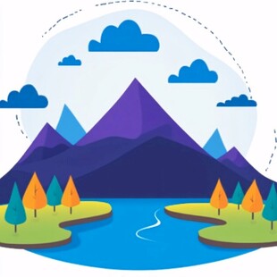 扁平风自然风景