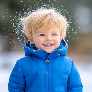 下雪小男孩