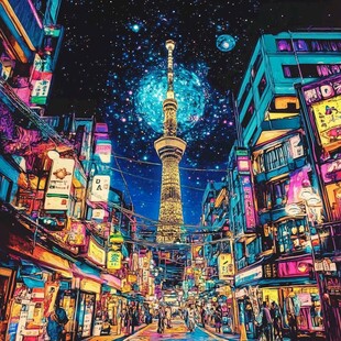 东京插画宣传素材背景