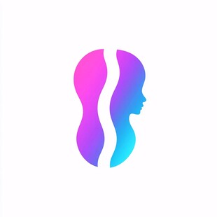 女性侧脸logo